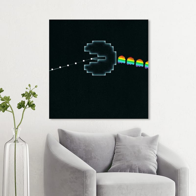Wynwood Studio 'Iconic Arcade Vinyl' Entertainment and Hobbies Wall Art Canvas Print Video Games - Black, Blue - 30 x 30