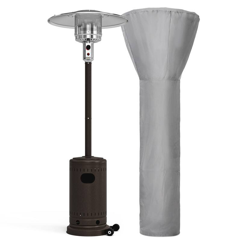 PAMAPIC 48000 BTU Outdoor Propane Patio Heater w/Cover - Brown