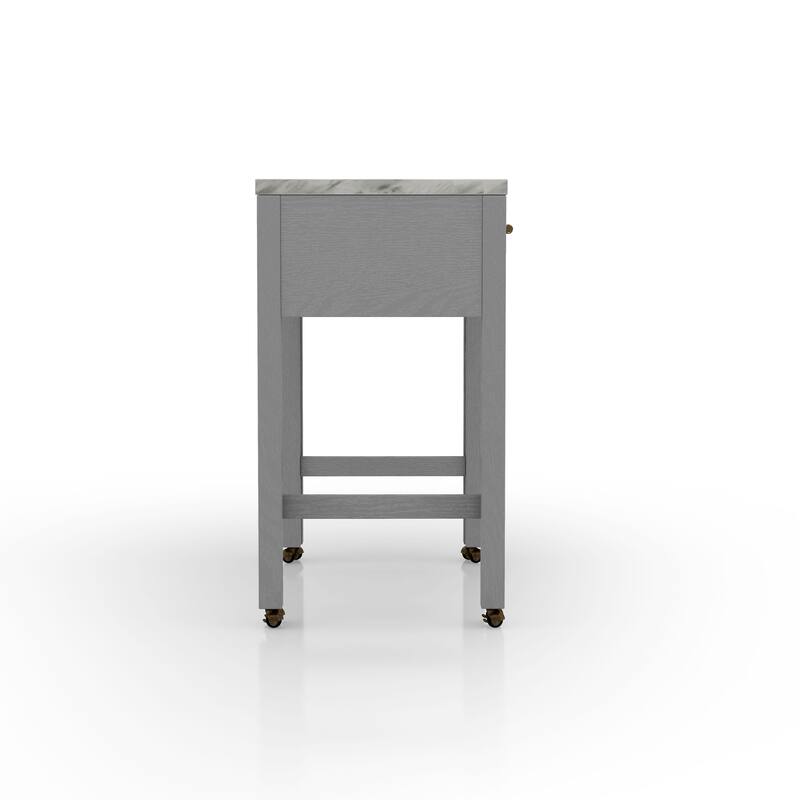 Delware Glam Grey Wood 5-Piece Barstool and Extendable Table Set for Small Space by Furniture of America