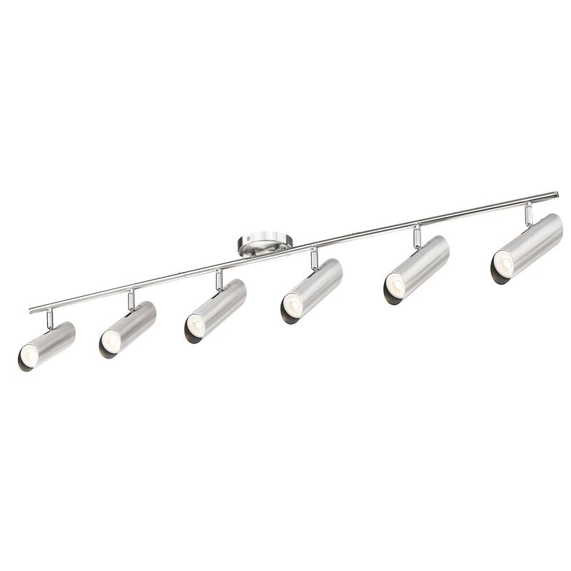 50"Ajustable 6-Light LED Track Light 350 Degree Rotatable - Skylark, Brushed Nickel
