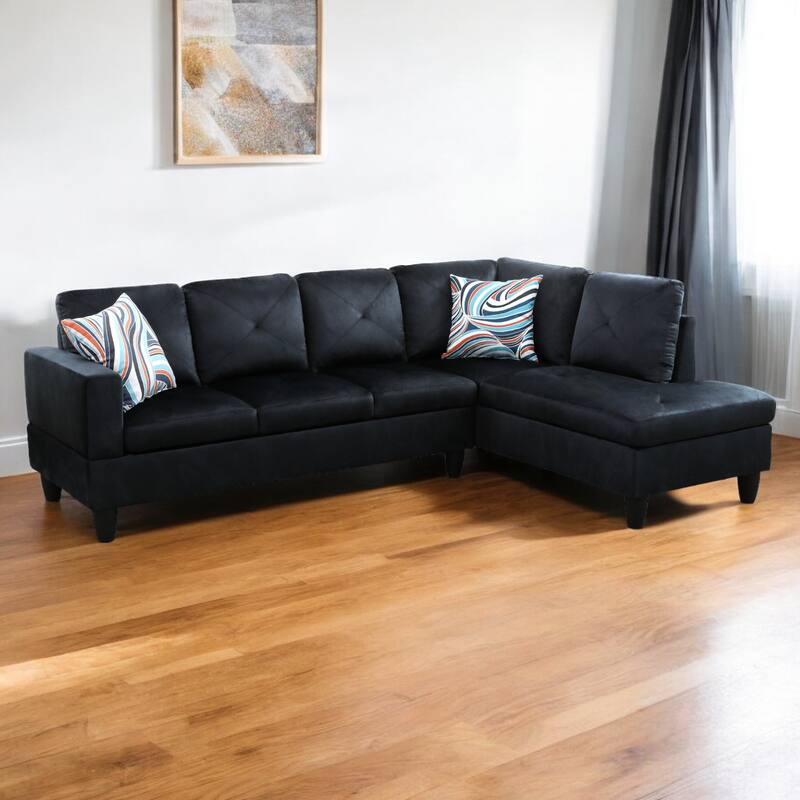 KISRAIS 97" Wide 2-Piece Upholstered Sectional Sofa Set for Small Space