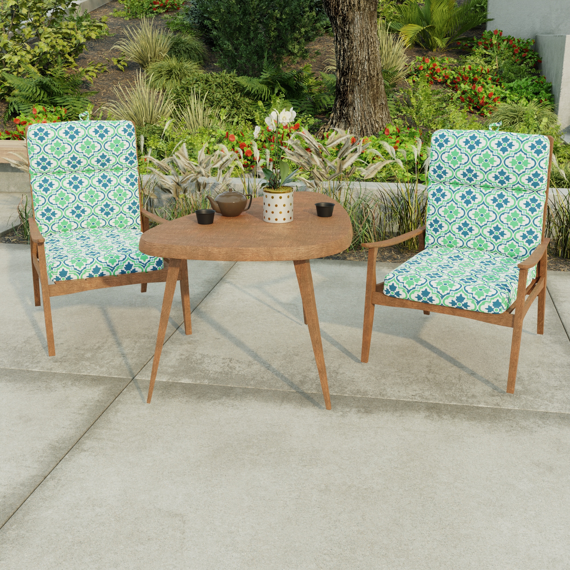 22 x 45 Black Floral Outdoor Chair Cushion with Ties and Loop 45 L x 22 W x 5 H Bed Bath Beyond 34127160