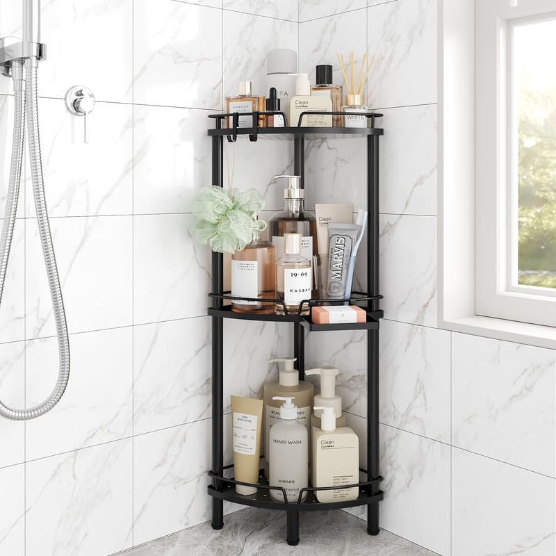 Corner Shower Caddy - 9.6"D x 9.6"W x 30.9"H