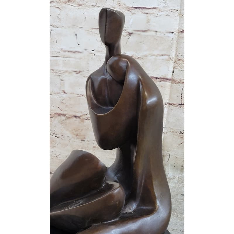 Abstract Modern Art Couple Embracing Romantic Lovers Anniversary Bronze Metal Sculpture