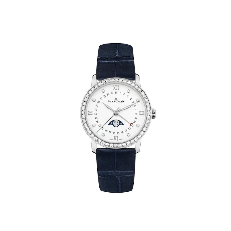 Blancpain SS Villeret Quantieme Phase De Lune Women's Watch - White - White