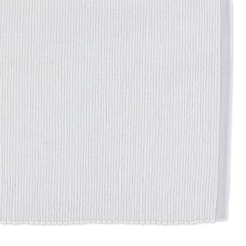 DII French Blue Eco-Friendly Chambray Fine Ribbed Placemat 6 Piece