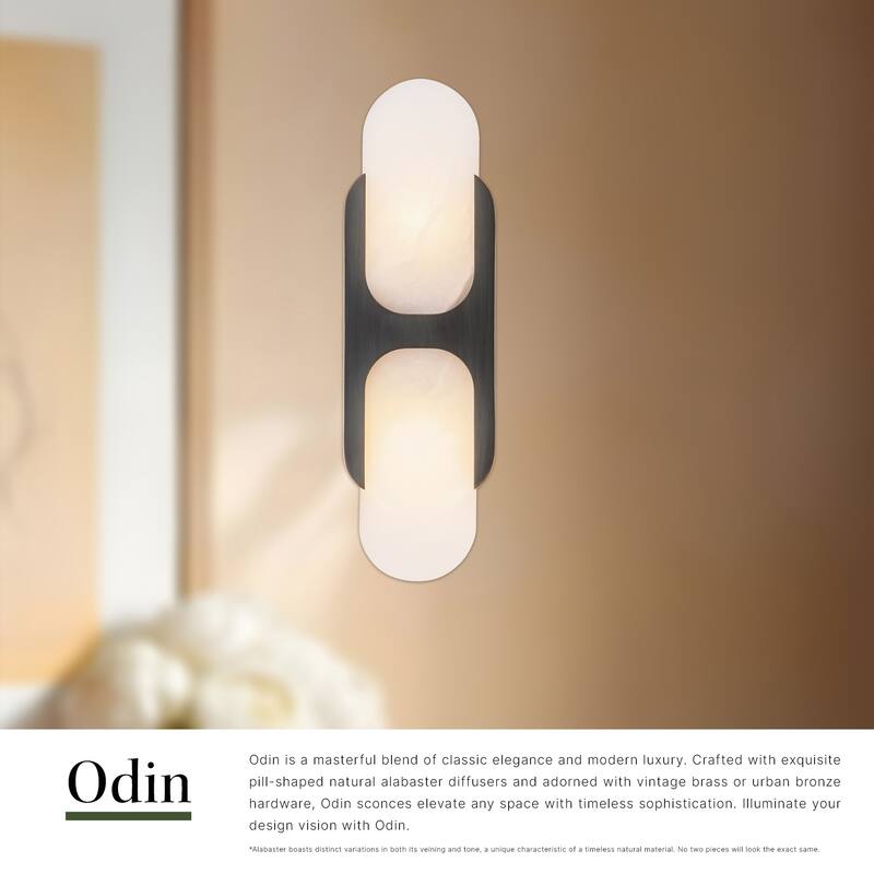 Alora Lighting WV357214 Odin 2 Light 4" Tall Bathroom Sconce