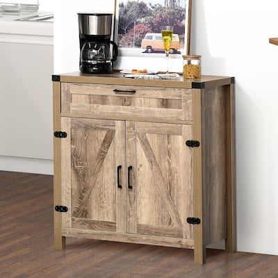 Farmhouse Sideboard Buffet Cabinet with Drawer and Adjustable Shelf