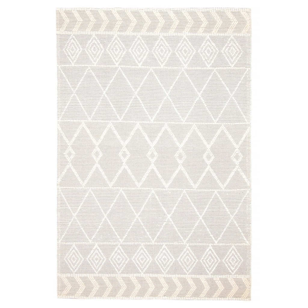 ECARPETGALLERY Braid weave Sienna Grey Wool Rug - 6'1 x 9'2