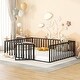 preview thumbnail 2 of 8, Queen Size Metal Floor Bed Frame with Enclosed Fencing and Door , Versatile Open-row Design