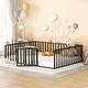 preview thumbnail 2 of 25, Queen Size Metal Floor Bed Frame with Fence and Door Perfect for Toddler
