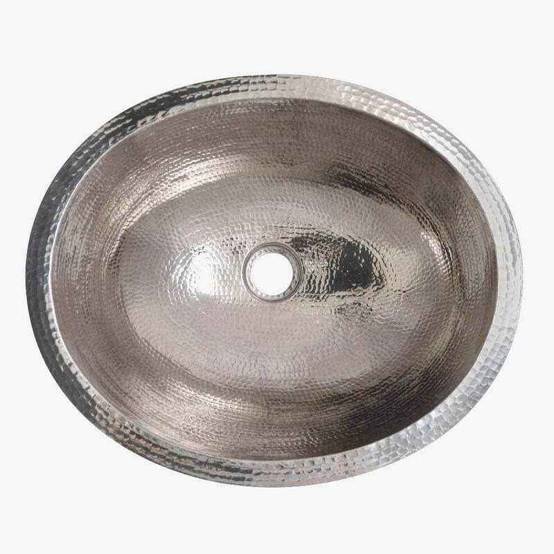 Native Trails Classic 17" Single Basin Undermount Copper Bathroom Sink - Polished Nickel