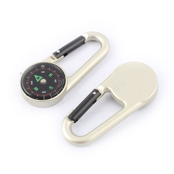Outdoor Mountain Hiking Accessory Portable Carabiner Clip Clasp Compass 2pcs