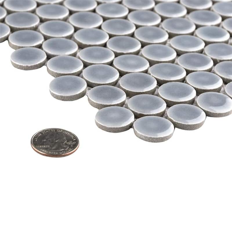 Merola Tile Hudson Penny Round Slate 11-7/8" x 12-5/8" Porcelain Floor and Wall Tile
