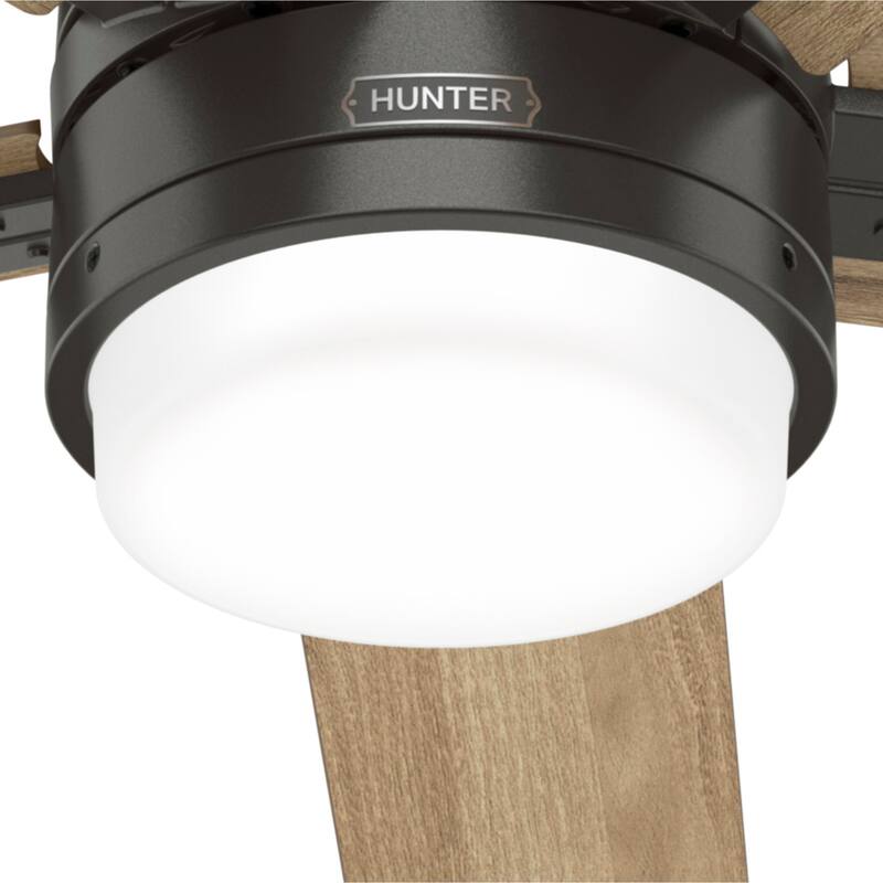 Hunter 52" Noble Bronze Ceiling Fan with LED Light Kit and Handheld Remote