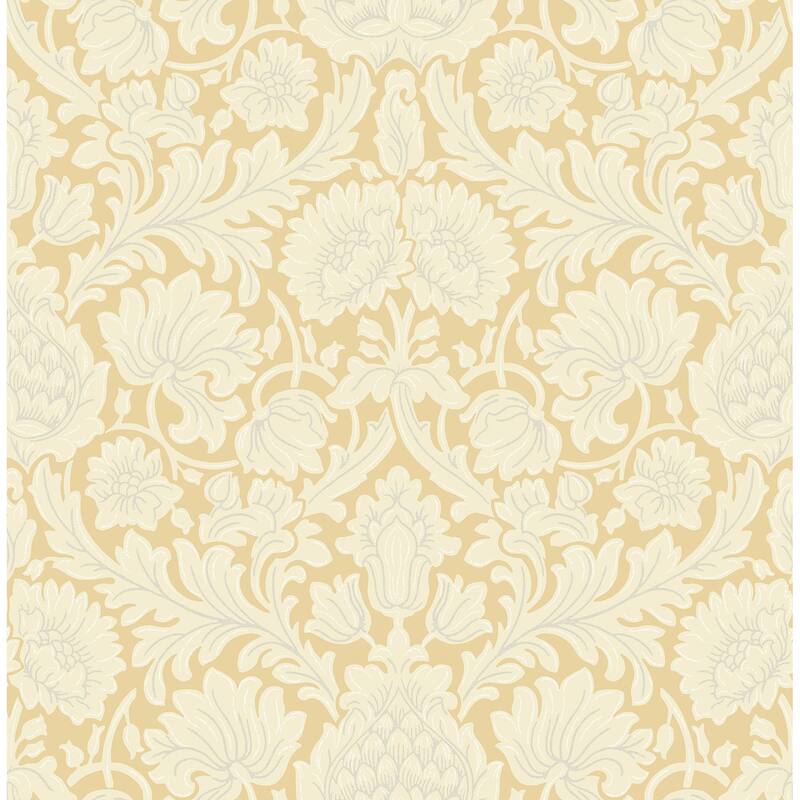 Brewster Bamburg Mustard Floral Wallpaper