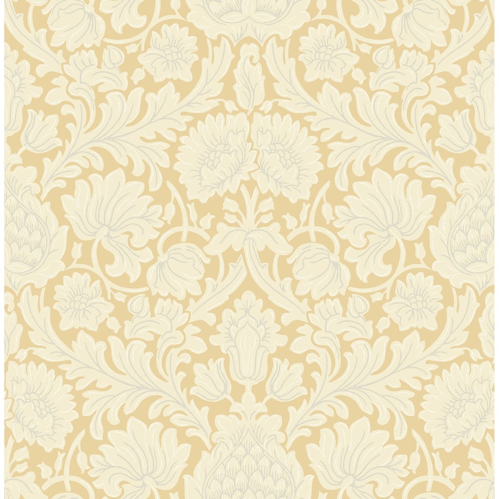 Brewster Bamburg Mustard Floral Wallpaper