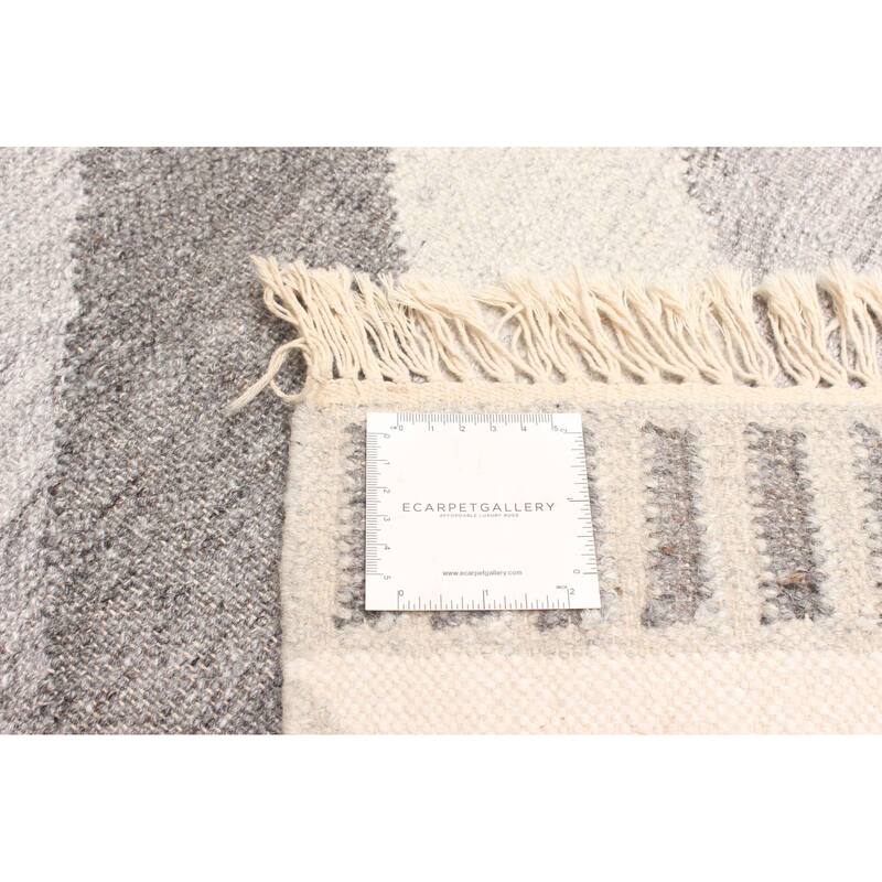 ECARPETGALLERY Flat-Weave Ankara FW Grey Wool Kilim - 5'2 x 8'5