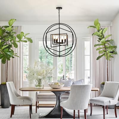 25.78" Geometric Chandelier Modern 6-Light Fixture Pendant Lighting
