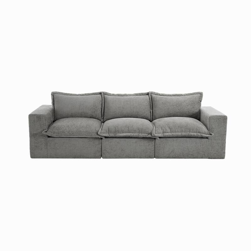 Comfy Cloud Chenille Upholstered Sectional Sofa with Pillow-Top Cushion
