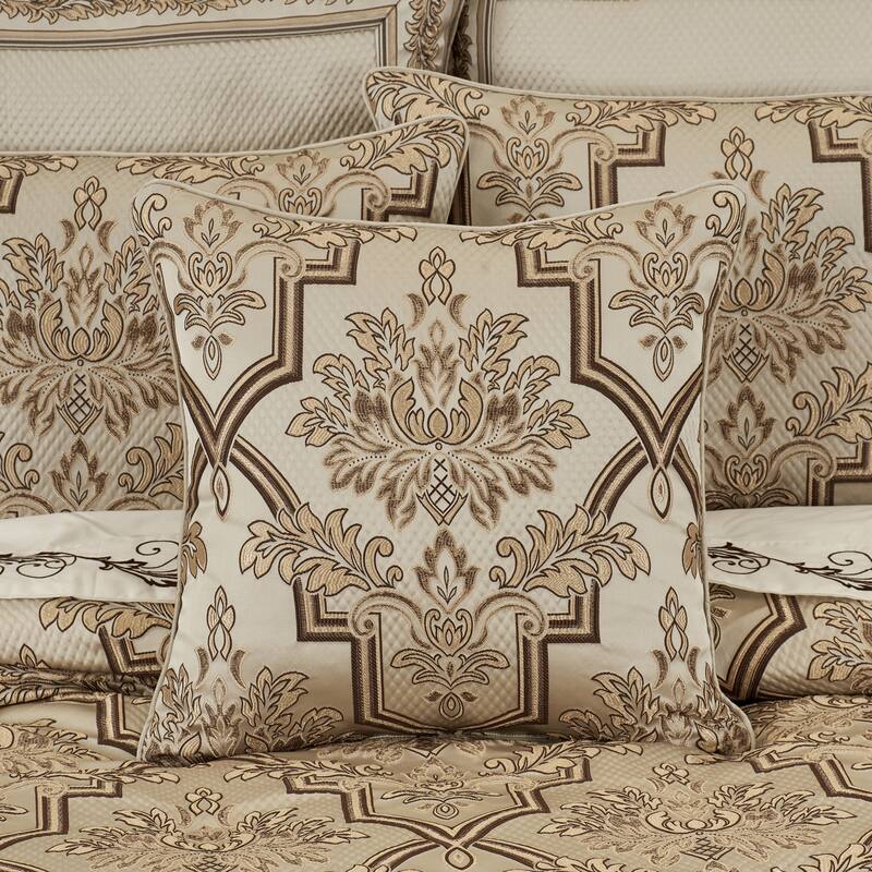 J. Queen New York Gold Coast 20" Square Decorative Throw Pillow - Accent - Polyester - Sand