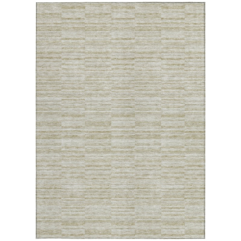 HomeRoots Striped Transitional Rectangle Outdoor Rug