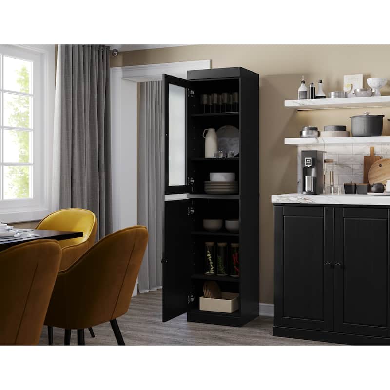 100% Solid Wood 16.5" Kitchen Pantry Cabinet with Doors by Palace Imports