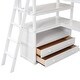 preview thumbnail 9 of 7, Twin Size High Loft Bed Wood Bedframe with Desk, 2 Drawers & Shelves