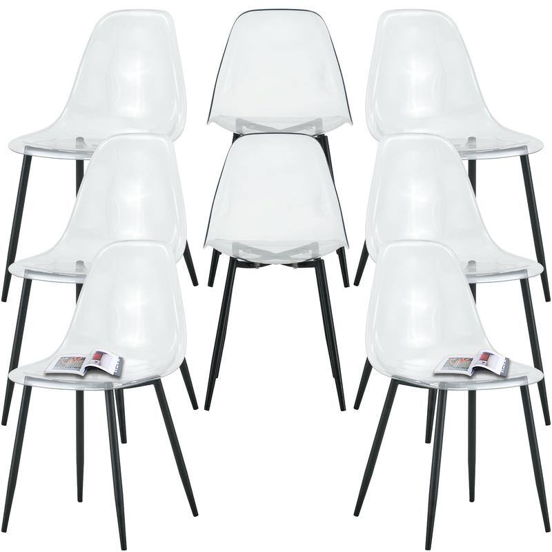 Modern Simple Transparent Dining Chair Set of 4