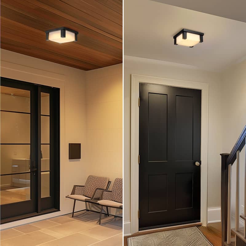 Globe Electric 91009557 Armando 12" Wide Flush Mount Square Outdoor