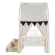preview thumbnail 6 of 22, Twin Size Kids Bed With Arched Roof Light Strip Interactive Whiteboard/2 Drawers