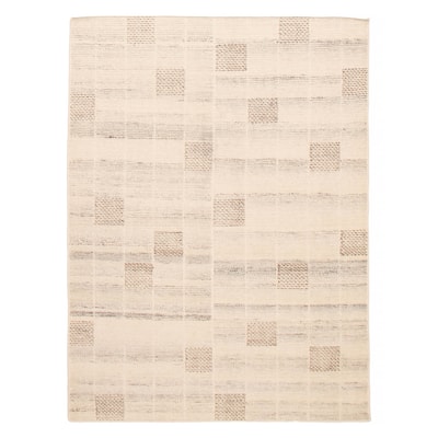 ECARPETGALLERY Hand-knotted Tangier Cream Wool Rug - 5'4 x 7'9