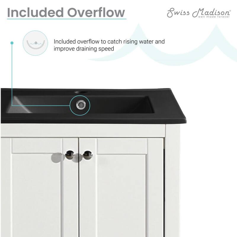 Swiss Madison SM-BV412MB Cannes 24" Free Standing Single Basin Vanity