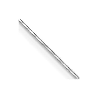 Curata 14k White Gold Solid 0.7mm Diamond Cut Octagonal Snake Chain (Lobster) Options 16 18 20 24