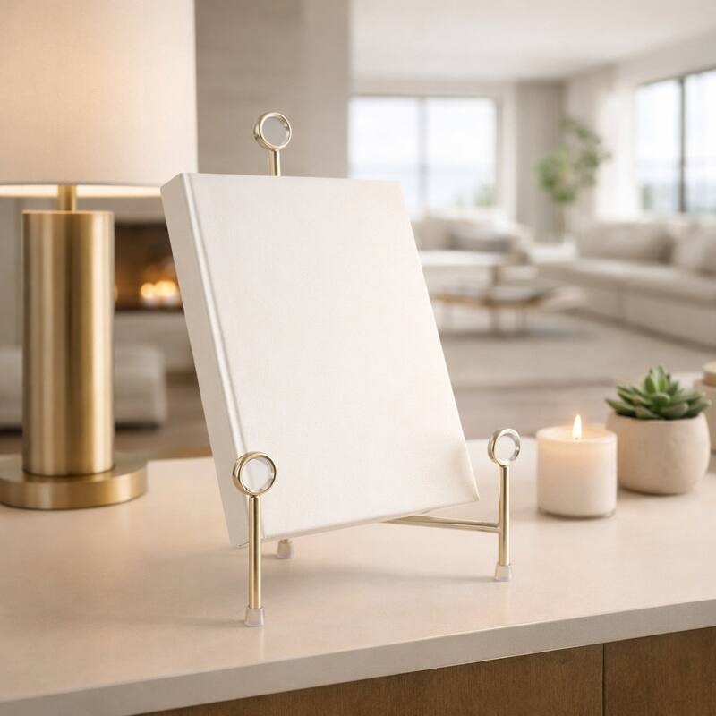 Stylish Metal and Acrylic Easel Stand Decorative Object