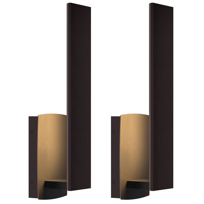 Modern LED Wall Light Outdoor - 15inch - Brown