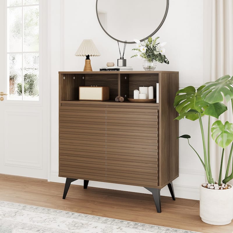 Coffee Bar Cabinet, Kitchen Storage Cabinet with Drawer and Adjustable Shelves, Buffet Sideboard