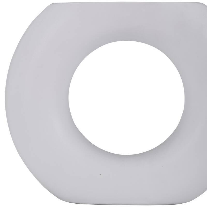 Sagebrook Home Ceramic Contemporary Abstract Donut Round Cut-Out Vase