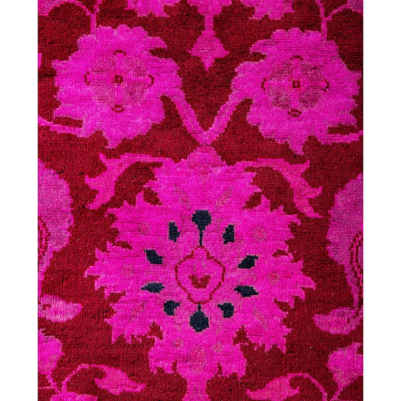 Overdyed One-of-a-Kind Hand-Knotted Area Rug - Pink - 2' 7" x 10' 1"