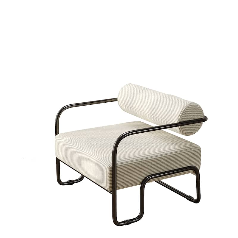 Living Room Corduroy Upholstered Accent Chair with Iron Frame