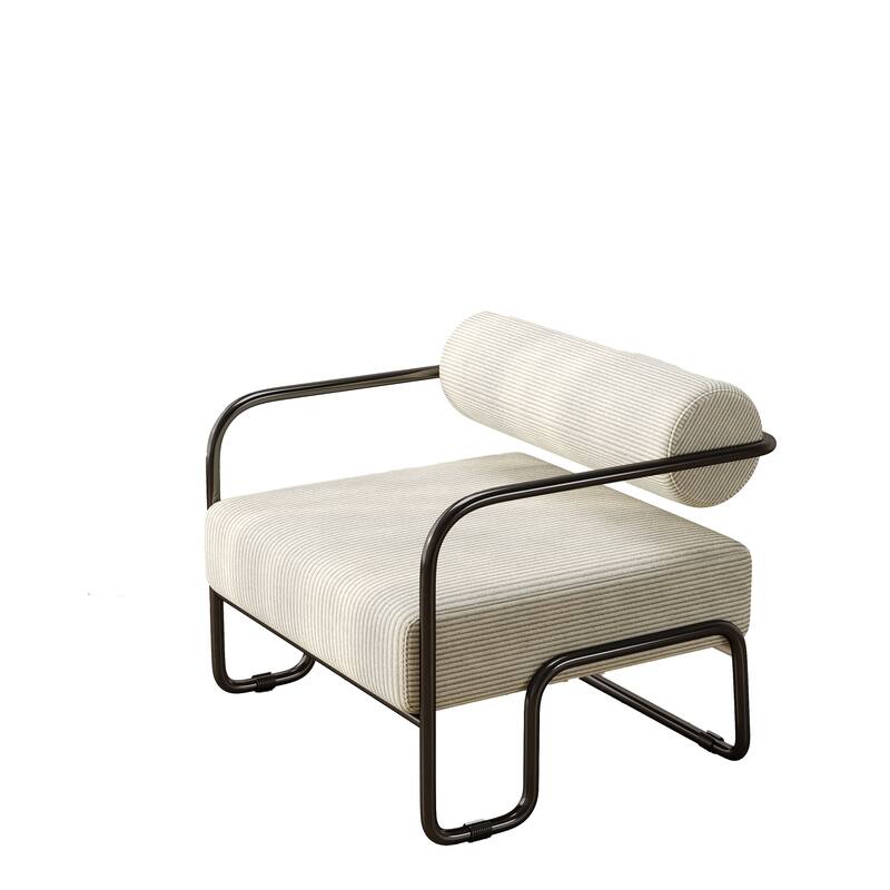 Living Room Iron Accent Chair,Corduroy Upholstered Arm Chair