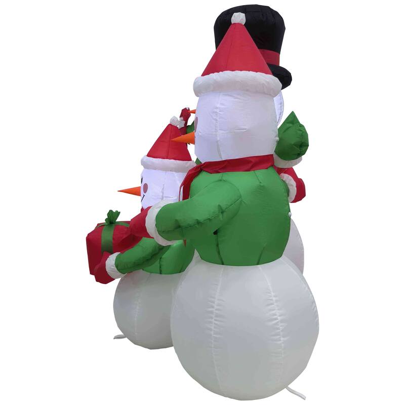 Lighted Inflatable Family of Snowman Outdoor Christmas Decoration - 4' - White