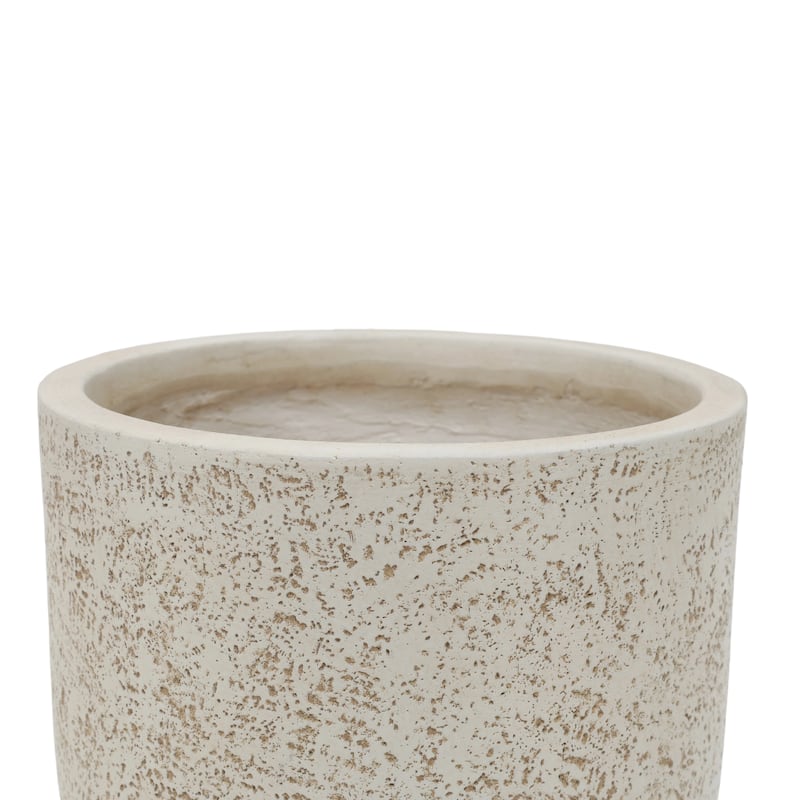 Large Outdoor Indoor Planter, 15.9"+12"+10" Dia Round Magnesium Oxide Planter Set of 3, Flower Pots with Drainage Holes