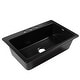 preview thumbnail 1 of 7, Jackson Matte Black Fireclay 33" Single Bowl Drop-In Kitchen Sink with 3 Holes