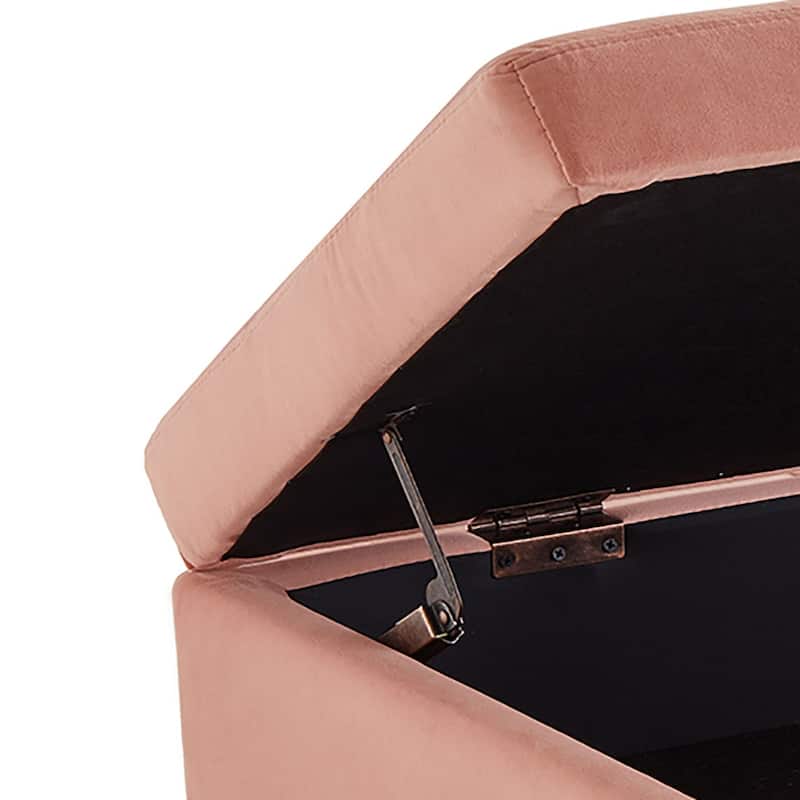 Modern Velvet Upholstered Storage Bench with Flip-Up Seat Top