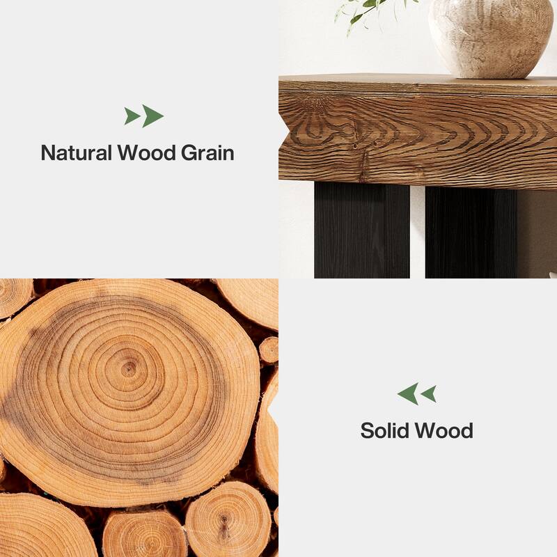 63 Inch Long Solid Wood Console Table for Entryway - 11.81" D x 62.99" W x 31.5" H