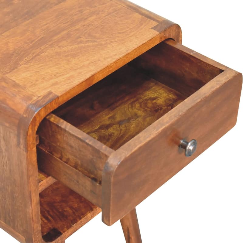 Artisan Furniture Solid Wood Mini Chestnut Curve Lower Nightstand