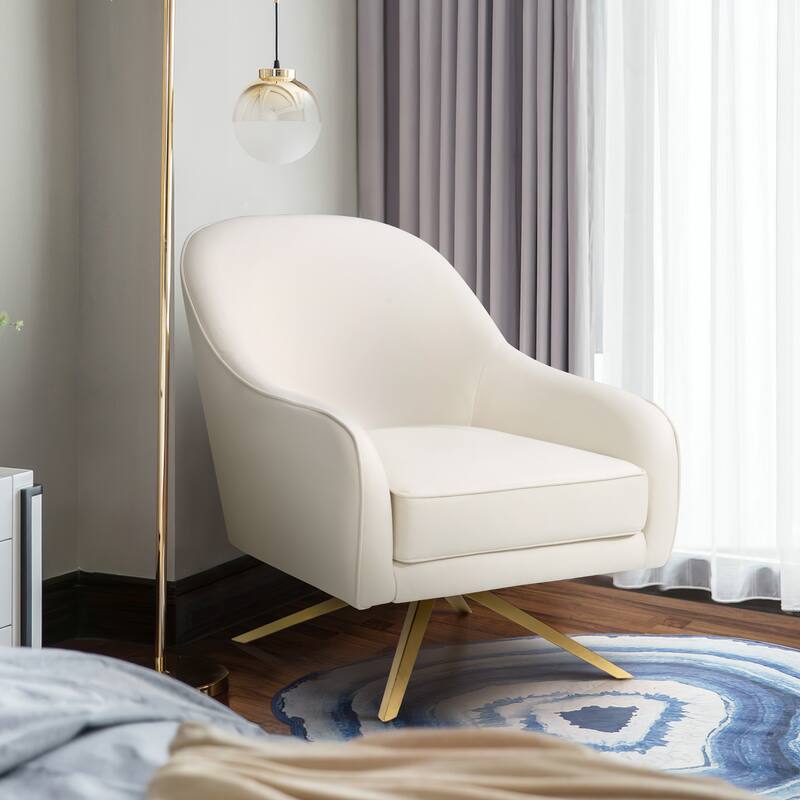 PU Faux Leather Swivel Accent Sofa Chair