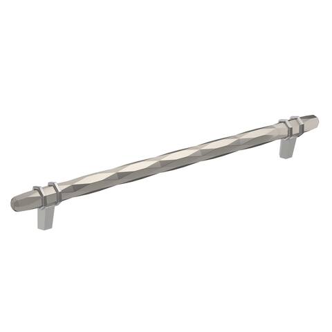 London 10-1/16 in (256 mm) Center-to-Center Satin Nickel/Polished Chrome Cabinet Pull