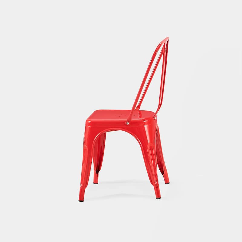 Industrial Metal 18 Inch Stackable Dining Chair Set